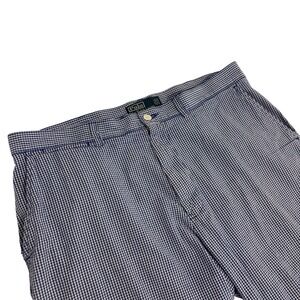 Polo Ralph Lauren Prospect Shorts Men 36 Blue White Gingham Check Cotton Pockets